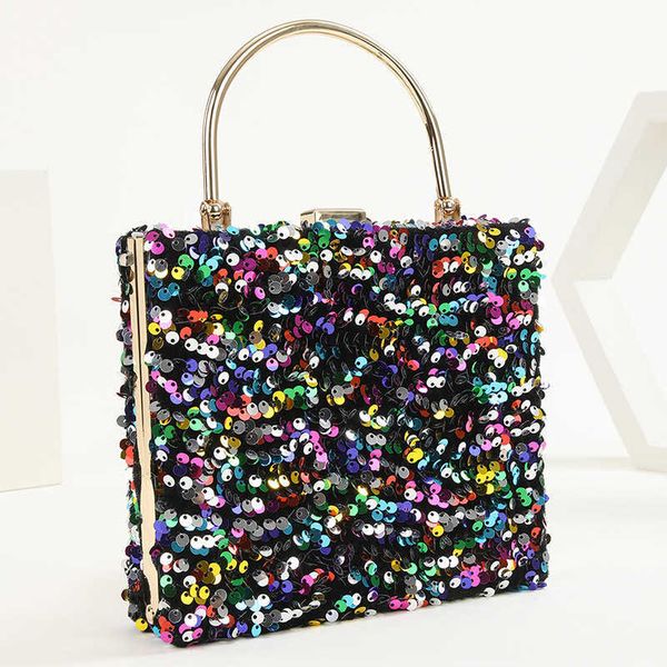 Borse da sera borsetta di paillettes colorate per donna 2022 Nuovo designer serale sacchetti di borse a tracolla a catena per camere da festa della borsa B439L230302