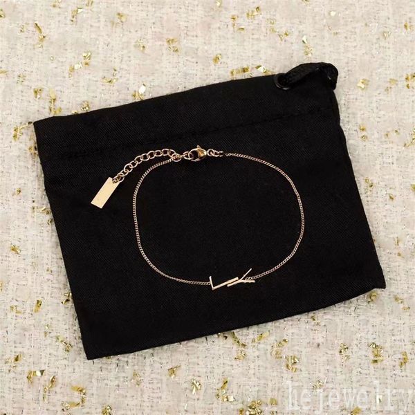 Klassisches Damen-Armband mit vergoldetem Charme für Herren, verstellbare Federring-Schnalle, unverwechselbare dünne Kette zum Muttertag, luxuriöse silberne Liebesarmbänder ZB018 E23