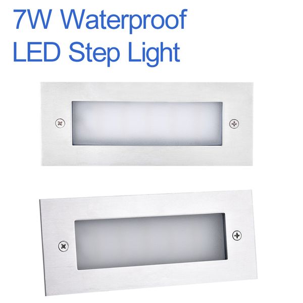 Crestech LED-Treppenecke, Außenbeleuchtung, Straßenlaternen, 7 W, Stufenleuchte, rostfrei, wasserdicht, warm, für Wandeinbau, Landschaft, Weg, weiß, Hoftreppe