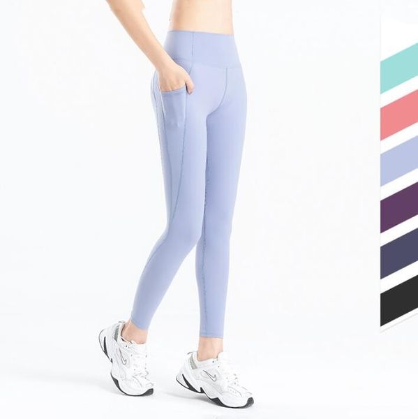 Йога брюки Fitness Leggings Jeggings Summer High Pan Sports Bant Cande Seall Женский дизайнер с толку женщин Сексуальные персиковые карманные колготки BC373