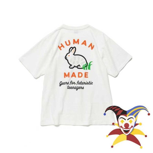 Camisetas masculinas Made Made Made Slub Cotton Men Women Rabbit Print Top Tees T-shirts G230301