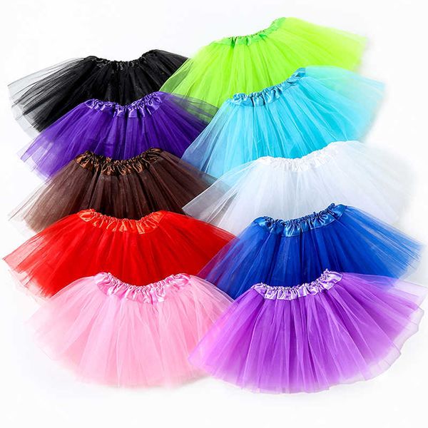 Gonne 10 pz / lotto all'ingrosso della fabbrica 3 strati tutù di tulle gonne sottogonne color caramella per neonate abbigliamento per bambini da 2 a 8 anni T230301