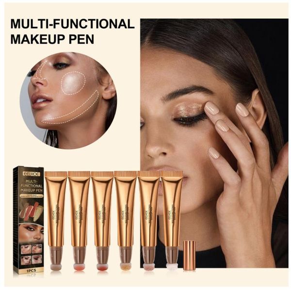 EELHOE Bronzers Highlighters Concealer Stick und multifunktionaler Make-up-Stift Contour Beauty Wand Liquid Face Concealer Contouring mit Kissenapplikator