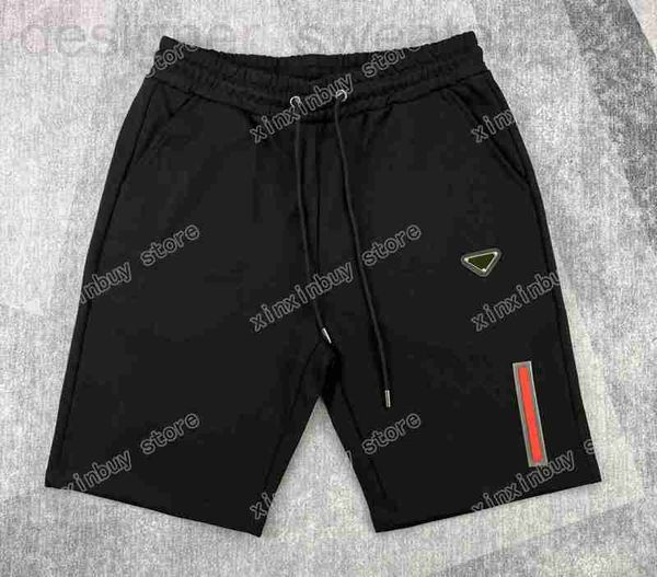 Herren Shorts Designer 22SS Herren Damen Designerhosen Metall Dreieck Label Frühling Sommer Männer Gurtband Hose Lässige Briefhose Schwarz Weiß Xinxinbuy XS-L LC1U