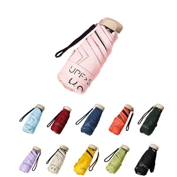 Guarda-chuvas guarda-sol de cinco dobras anti-quedas de tecido de bolso de bolso de proteção de bolso protetora e parasol ultravioleta