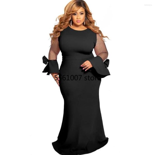 Ethnische Kleidung 4XL 5XL Plus Size Afrikanische Kleider Elegante Frauen Abendkleid Rüschen Bodycon Langes Kleid Cosplay Kostüm Damen Roben