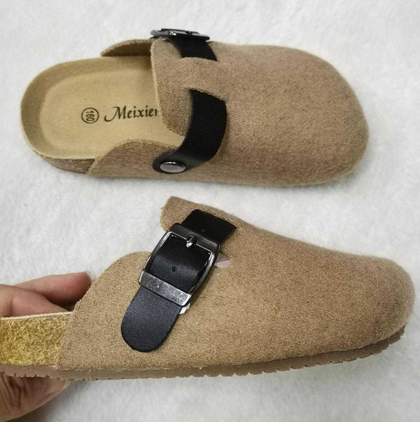 Slipper Mädchen Hausschuhe Kinder Kork Hause Schuhe Baby Jungen Kinder Mode Wildleder Casual Sandalen 2019 Frühling Bequeme Kinder Gürtel Schnalle T230302