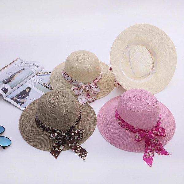 Gorros de gorros/caveira Caps Sun Li Straw Hat Raffia Summer Senhoras Viagem pescador Horsetail