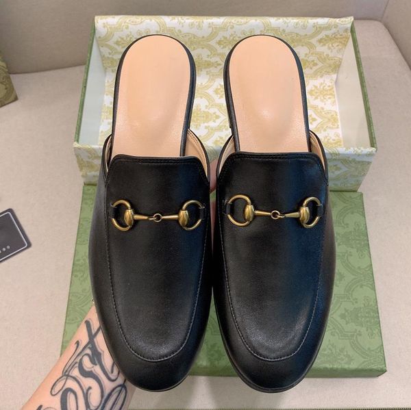 2023 Princetown Slipper Дизайнерские сандалии Мужские тапочки из натуральной кожи Классические женские лоферы Buckel Flat Shoes Бархатные кожаные сандалии с коробкой