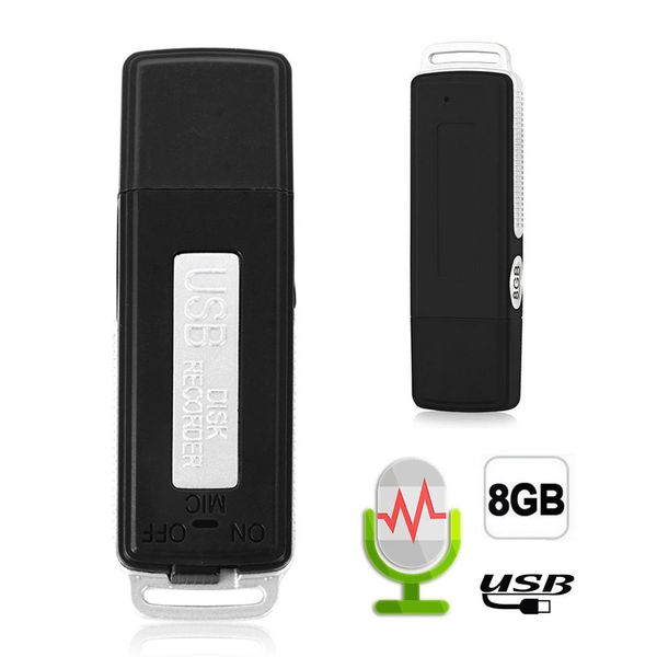 Gravador de voz digital de memória de 16GBUSB Flash Drive Bateria recarregável multifuncional Mini dispositivo de gravação de áudio - Gravação de ditafone de som portátil PQ131