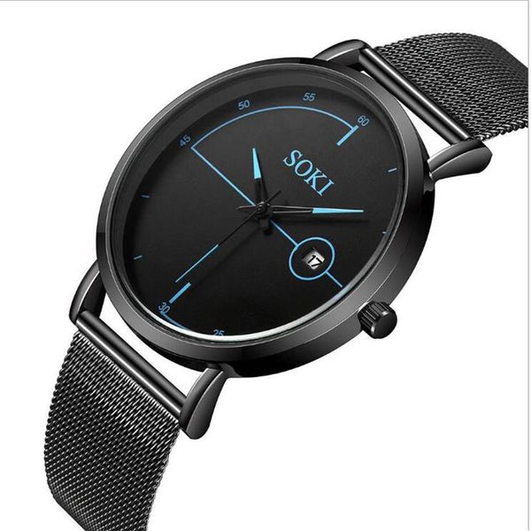 Новое прибытие Случайные мужчины и женщины смотрят бизнес -модели Quartz Watch Steel Best Simple Student Sports Watch Explosion158L