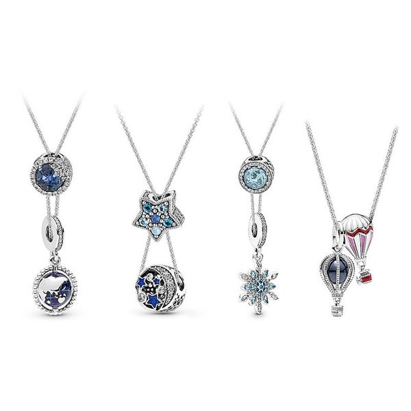 Blue Ocean Series Anhänger Halsketten Mode Heißluftballon Schneeflocke Weibliche Kragenkette DIY fit Pandora Halskette Charms Designer Schmuck