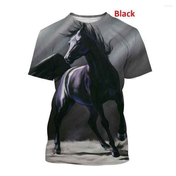 Magliette da uomo 2023 Camicia a maniche corte 3d Animal Horse