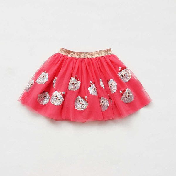 Saias crianças tutu garotas saias lantejoulas de Natal Papai Noel Tutu saia menina menina roupas de criança mini saias de menina de menina 1-7 anos T230301