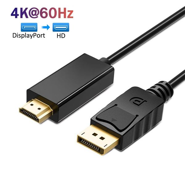 1,8 m/6ft 4K DisplayPort DP an HDTV -Kabel Adapter 1080p Anzeigeport zum HD -Konverter für PC -Laptop -Projektor