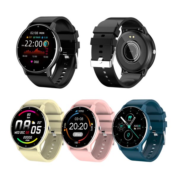 ZL02 Lüks akıllı saat tam dokunmatik ekran akıllı saat kadın erkek bayanlar su geçirmez spor fitness saatleri perakende kutusunda iOS android telefon için bluetooth bilezik