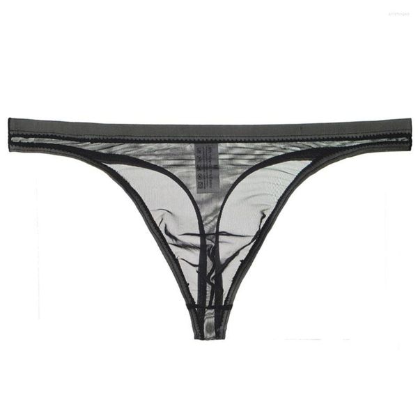 Mutande di marca da uomo # 39; s intimo T-Back G-String Slip sexy traspirante Tangas Mesh perizoma vedere attraverso Lingerie Moda maschile