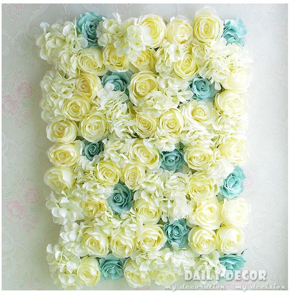 Flores decorativas EMS 10pcs Hi-Q q Artificial Rose Hydrangea Flor Water Wedding Background Pillar Road Decoração de chumbo