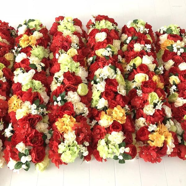 Flores decorativas Design 1 ml x25cm com peça 5pcs/lote de flor vermelha flor para pivilon passar a passarela de mesa de cena decoração de casamento