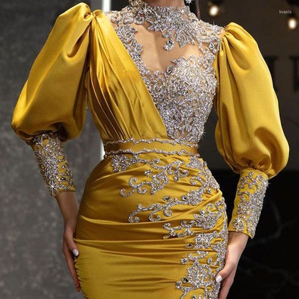 Повседневные платья атласные украшения с блестками тонкие банкет вечернее платье для вечеринки желтое множественное размеры молния