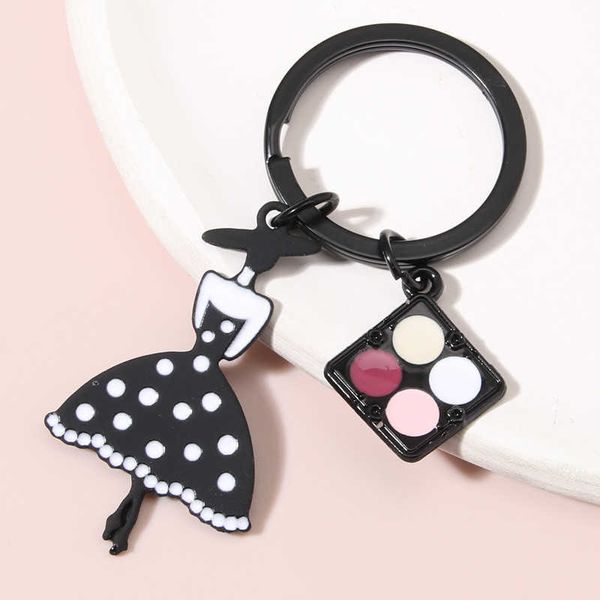 Portachiavi Fashion Girl Eye Shadow Plate Design Portachiavi per le donne Gioielli moderni Regali Borsa Charms Ciondolo Portachiavi per auto R230301