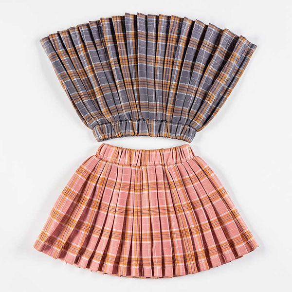 Röcke Sommer Baby Röcke Neue 2020 Baumwolle Plaid Rock Für Mädchen Zur Schule Falten Mini Prinzessin Rock Kleinkinder Kinder Kleidung 1- 12 Y T230301