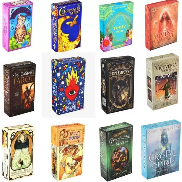 Giochi di destrezza 19 stili Tarocchi Witch Rider Smith Waite Shadowscapes Wild Tarot Deck Board Carte da gioco con scatola colorata Versione inglese Disponibile