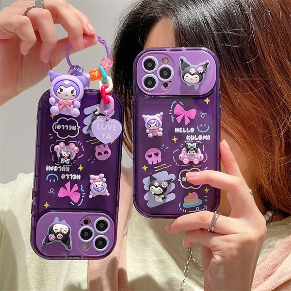 Desenho animado fofo adorável moda garotas como designer de casos shocksoof shocks sheup espelho com tampas de suporte iphone14 pro max plus iphone 13 12 11 pro max com braçadeira