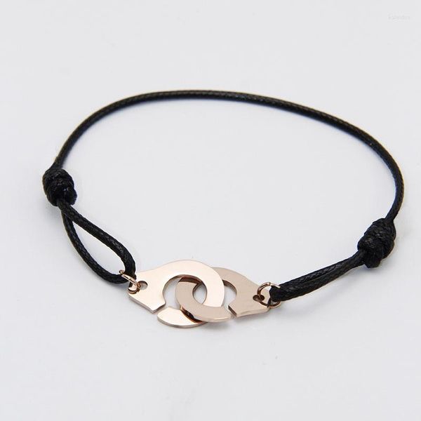 Bracelets de charme criativos de manobra de algemas de aço inoxidável para amantes conexões de pulseira de correntes de ligação jóias projetadas