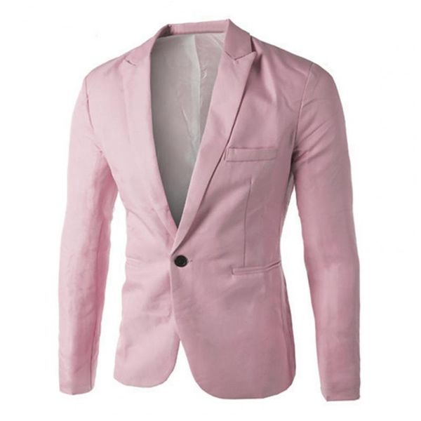 Ternos masculinos Blazers I -Jewelry M -3xl Suit Casual Fine Train Sinsth Cotton Blend One Button Blazer para Banquet