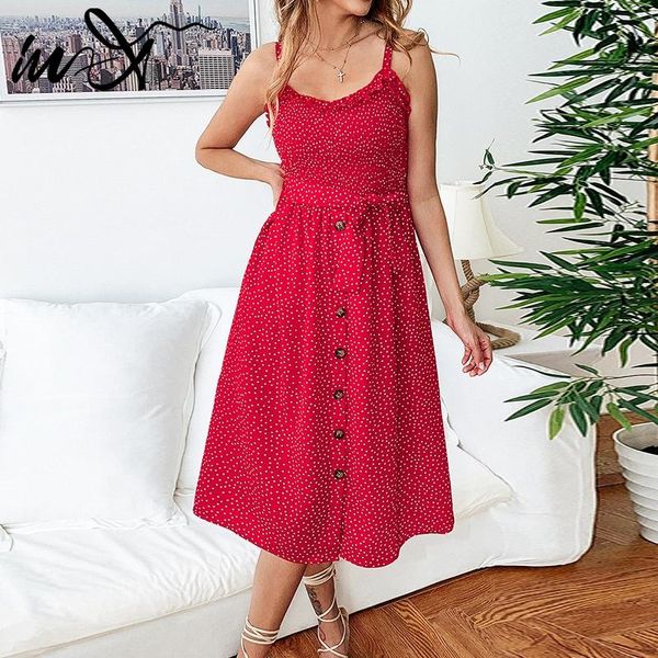 Sarongs in-x Ruffle Red Beach Платье плюс плюс прикрытие Summer Up 2023 Женщины в горошек пуговица-купаль