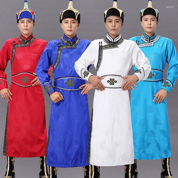 Bühnenkleidung Mongolisches Festival Performance-Kleid Herrenkostüm Erwachsene Mongolei Ethnischer Stil Partybekleidung Asien Männliches Kleid