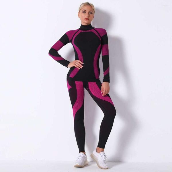 Aktive Sets Frauen Mädchen Skifahren Unterwäsche Set Fitness Workout Thermal Gym Ski Snowboard Sport Laufen Yoga Übung Anzug Lange Unterhosen 9185