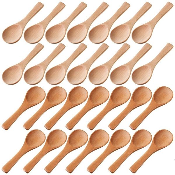 Coffee Salt Salt Smith Wooden Spoons mini condimentos de degustação Sal