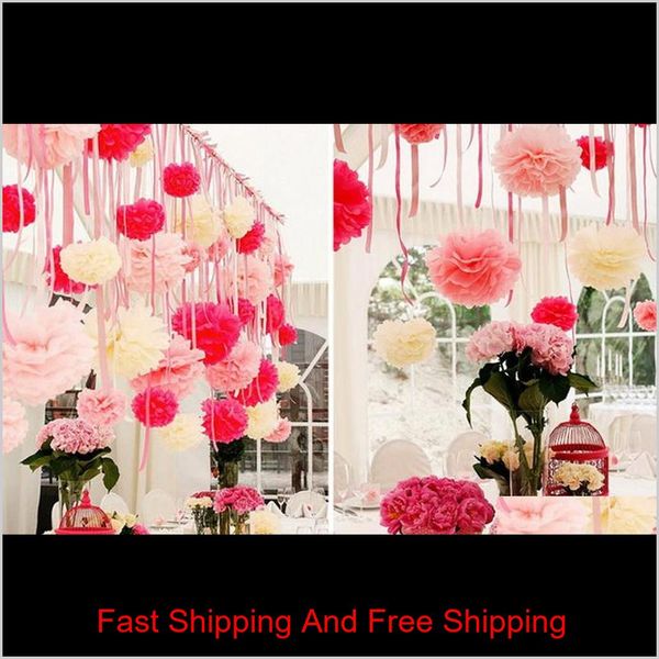 Papel pompons papel de tecidos Pom Poms Party Wedding Baby Living Room Decoration Home Pompoms Paper Wedding Garland Paper Flower Ball