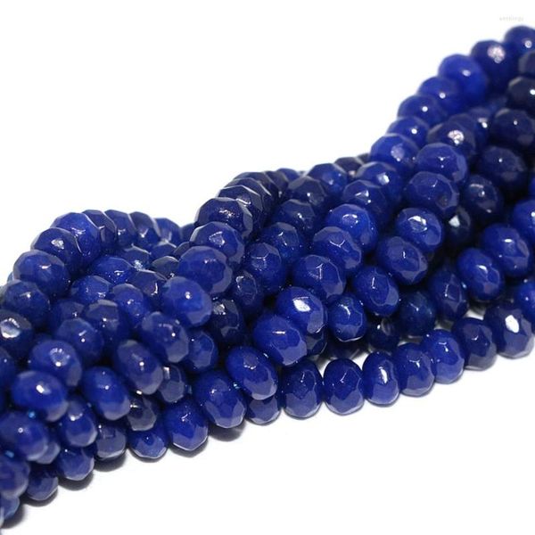 Бусы 2x4 4x6 5x8 мм Lapis Lazuli Blue Natural Stone Jades Chalcedony Gacked Abacus Die Diy Женщины обнаружены 15 дюймов GE316