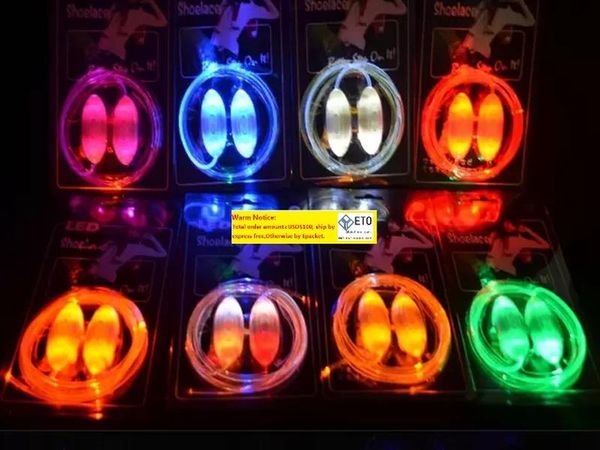 Lacci per scarpe LED a fibra ottica lacci per scarpe neon led generazione di lacci per scarpe lampeggianti a luce forte