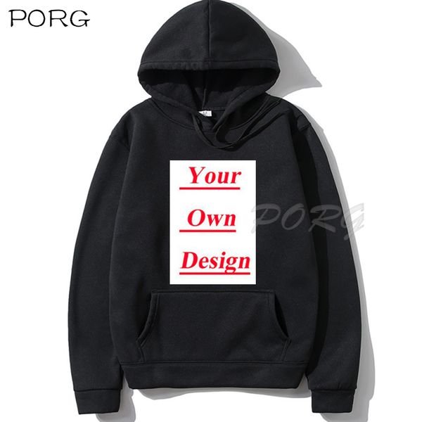 Herren Hoodies Sweatshirts Custom Schwarz Weiß Rosa Rot Grau Marineblau Streetwear Winter Unisex Polyester Eigenes Muster 230301