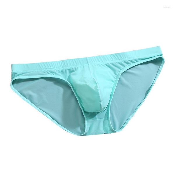 Mutande 4XL Marca Biancheria Intima Sexy Uomo Tinta Unita Vita Bassa Seta Ghiaccio Slip Bikini da Uomo Gay Lingerie da Uomo Cueca