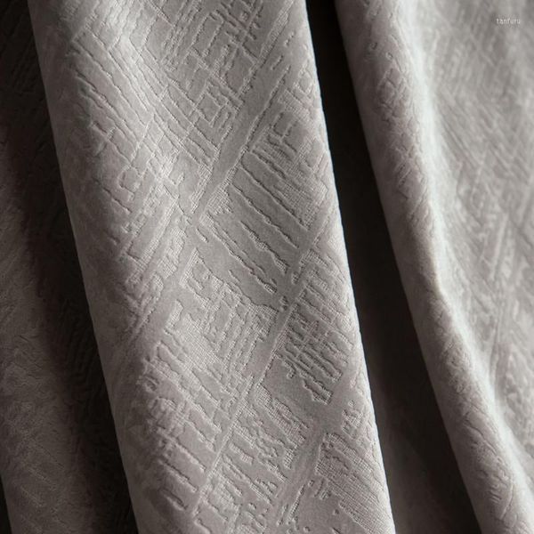 Vorhang 2023 Amerikanischen Stil Einfache Moderne Dark-grain Flanell Koreanische Grau Schattierung Vorhänge Für Wohnzimmer Esszimmer Schlafzimmer