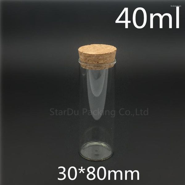 Garrafas de armazenamento de alta qualidade 30 80mm 40ml Wishing Glass Bottle with Cork 40cc Exibir por atacado 200pcs