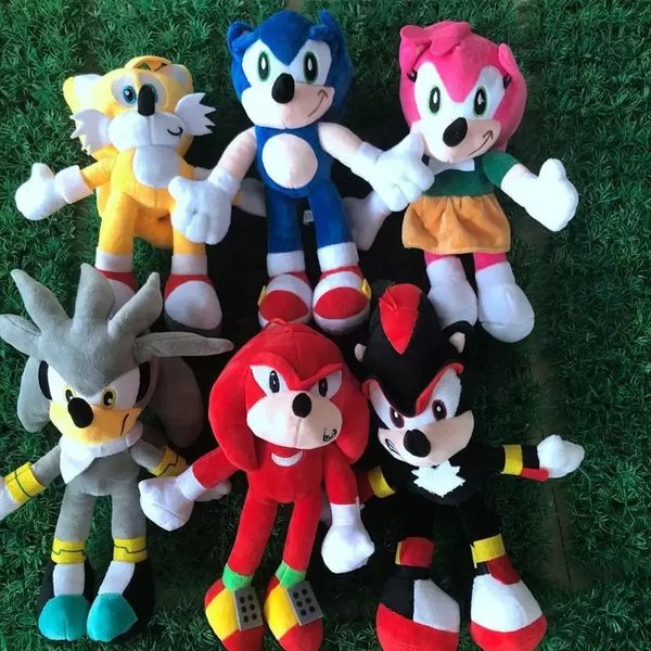 Yeni varış Sonic the Hedgehog Sonic Tails Knuckles echidna doldurulmuş hayvanlar peluş oyuncaklar çocuk oyuncak hediye 05