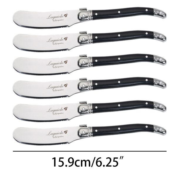 Set di stoviglie 625''Laguiole Set di spatole per coltelli da burro Set di coltelli da formaggio in acciaio inossidabile nero Spatola Ristorante Bar Posate Stoviglie 10 pezzi 230302