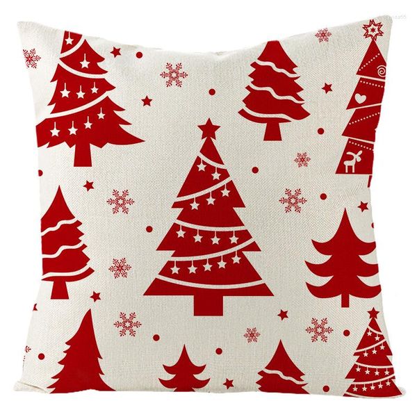 Caixa de travesseiro Natal Red Holida Holida Home Decoration Cushion Cover Decorativos