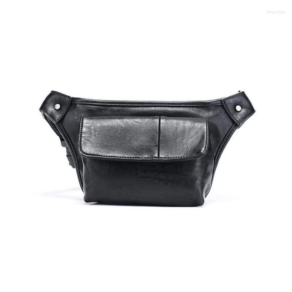 Bolsas de cintura 2023 Men time de couro casual fanny pack saco de bolsa de quadril bolsa de viagem pacote esportivo de esportes