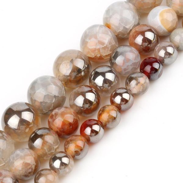 Perline di vene naturale agate vene multicolore cristallo rotto rotto per gioielli che producono bracciale fatti a mano fai -da -te 6 8 10 mm