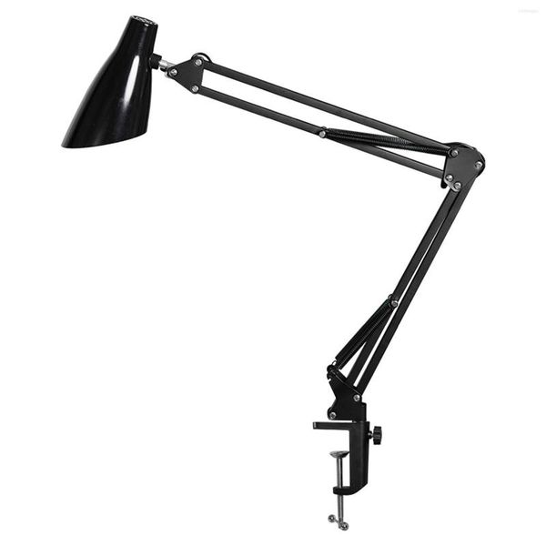 Lampade da tavolo Lampada da scrivania da lettura pieghevole 8 W 32 LED Morsetto a clip con braccio lungo Dimmerabile 3 colori regolabile per computer