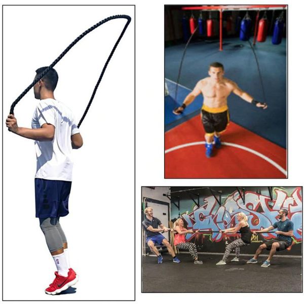 Outdoor Gadgets Fitness Weighted Skip Battle Rope 9ft Länge 1 Zoll Durchmesser Heavy Jump Trainer Core Slid Gliding