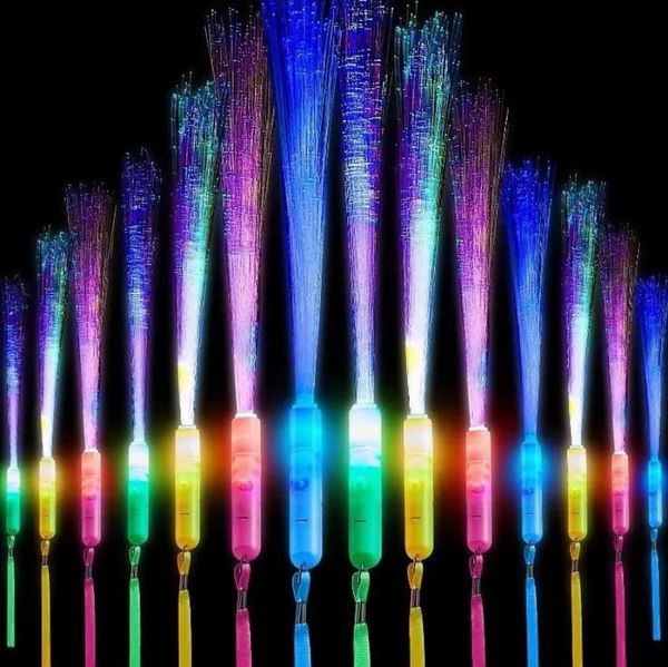Party Supplies Halloween Glow Fiber Wands Sticks LED Optic Light Up Colorf Flashing Zauberstab für festliche BB0302