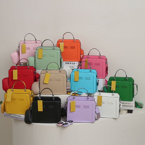 Damentasche Umhängetasche Große Kapazität Macaron Farbe Handtasche Umhängetaschen